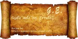 Gyémánt Ernő névjegykártya